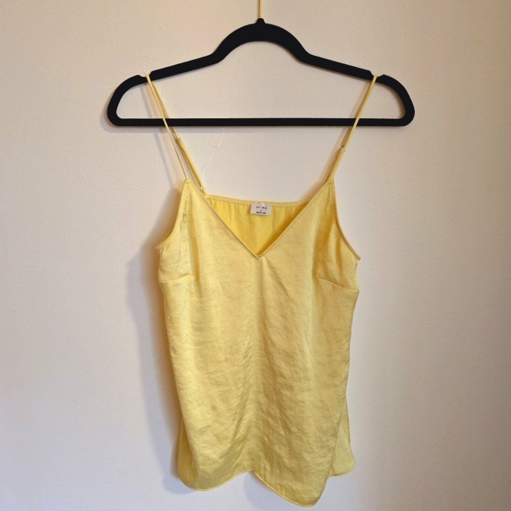 Aritzia Wilfred yellow v-neck tank top